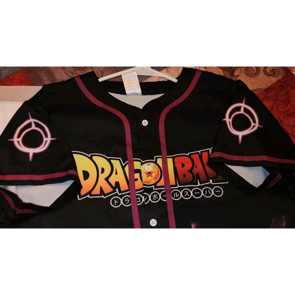 DRAGON BALL Z womens medium 165/88A baseball jersey all over print............B7 - Picture 7 of 11